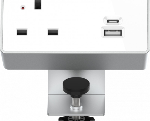 OSL101S1W-F-Nexus-Commercial-Power-above-desk-socket-with-USB-A-