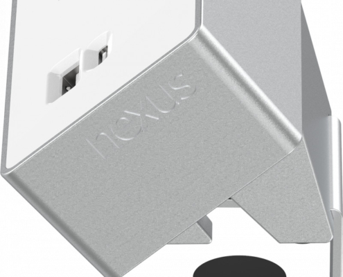 OSL101S1W-S-Nexus-Commercial-Power-above-desk-socket-with-USB-A-